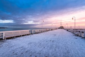 Sopot – plaża i molo podczas zachodu słońca